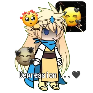 🖤 emoji Гачи Мучи но это Мадлен Куки ( Telegram sticker 7 of 19