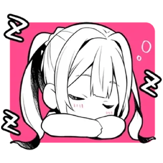 😴 emoji ୨୨ милая тян ⊹ . @stickers_emoji_R1N °. . !! Telegram sticker 5 of 16