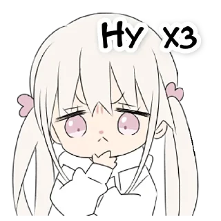 🤔 emoji Милая тян Telegram sticker 17 of 38