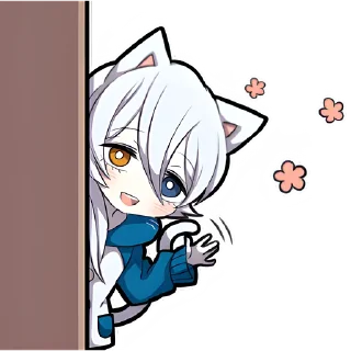 👋 emoji Белый котёнок @Nyasticks Telegram sticker 9 of 41