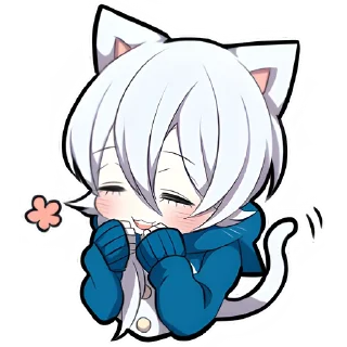 😂 emoji Белый котёнок @Nyasticks Telegram sticker 15 of 41