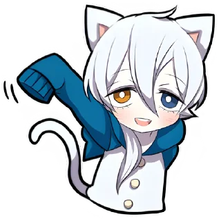 👋 emoji Белый котёнок @Nyasticks Telegram sticker 19 of 41
