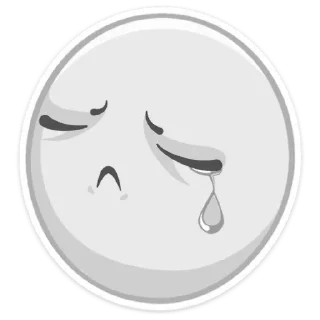 😢 emoji Вк смайлы ч/б Telegram sticker 9 of 30