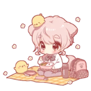 🍡 emoji Cute cat ear boy @nyakwii Telegram sticker 21 of 24