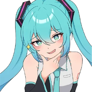 🤔 emoji Hatsune Miku Telegram sticker 23 of 30