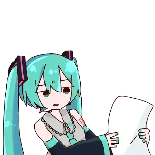 😐 emoji Hatsune Miku Telegram sticker 22 of 30