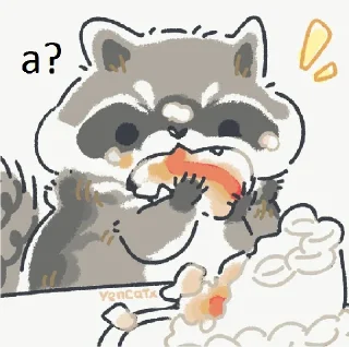 😐 emoji raccoon 🦝 @haskerdastlove Telegram sticker 21 of 105