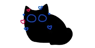 🥰 emoji black cats 🔳 @unhomee_st. Telegram sticker 8 of 30