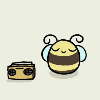 🎵 emoji Bee Shorts (raredoodle) Telegram sticker 16 of 38