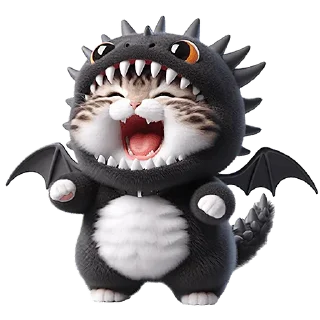 🤣 emoji Пушистые драконы @Nyasticks Telegram sticker 3 of 41