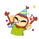 🥳 emoji Monkey Telegram sticker 11 of 20