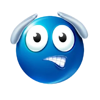 😨 emoji blue emoji by @sshtukaa Telegram sticker 14 of 59