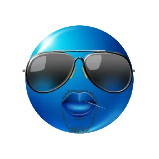 😎 emoji blue emoji by @sshtukaa Telegram sticker 21 of 59