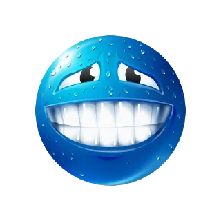 😅 emoji blue emoji by @sshtukaa Telegram sticker 8 of 59