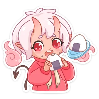 😋 emoji Они-Тян @nyasticks Telegram sticker 10 of 49