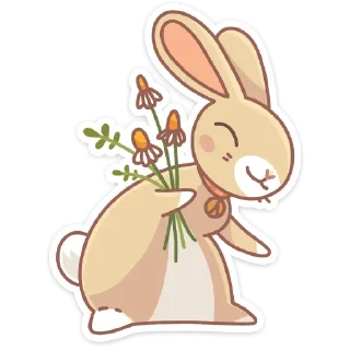 🤍 emoji Зайчик. Telegram sticker 7 of 48