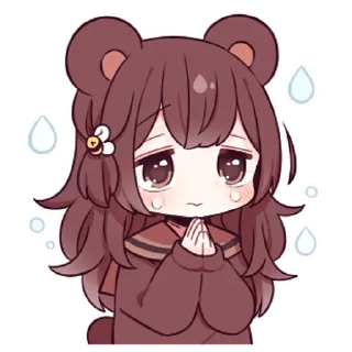 🙏 emoji Медведица-тян @nyasticks Telegram sticker 9 of 41