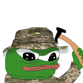 🔨 emoji Жабка Пепе в ЗСУ Telegram sticker 23 of 117
