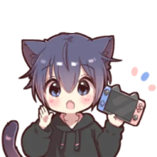 Sticker from Boy of a black cat @nyakwii