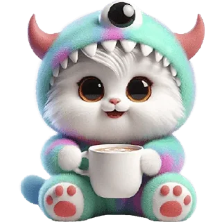 ☕️ emoji Пушистые монстры 2 @Nyasticks Telegram sticker 17 of 33