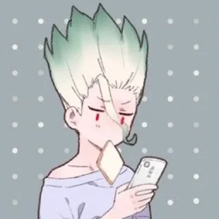 🍞 emoji Senku Ishigami by @stickerhut Telegram sticker 13 of 48