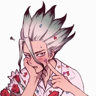 🥰 emoji Senku Ishigami by @stickerhut Telegram sticker 6 of 48