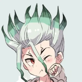 😉 emoji Senku Ishigami by @stickerhut Telegram sticker 19 of 48
