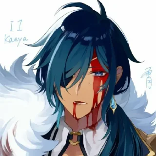 😞 emoji Kaeya by @anime_stickerr Telegram sticker 13 of 25