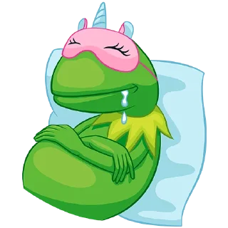 😴 emoji Кермит Telegram sticker 16 of 40