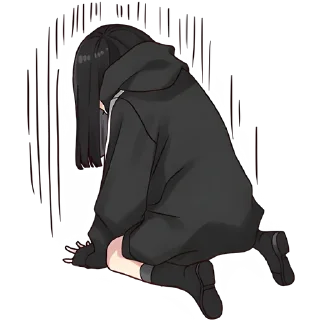 😞 emoji 🧷 -🩶🖤- Telegram sticker 19 of 42