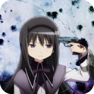 🔫 emoji Homura Akemi 🕸️ @MadokaMagicaDailyConfession Telegram sticker 15 of 120