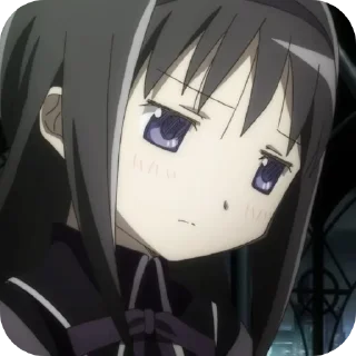 🙁 emoji Homura Akemi 🕸️ @MadokaMagicaDailyConfession Telegram sticker 12 of 120