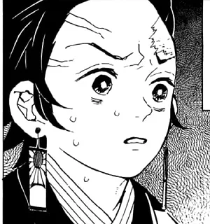 😰 emoji ｡･:*:･ﾟ’☆Tanjiro Kamado｡･:*:･ﾟ’☆ Telegram sticker 9 of 120