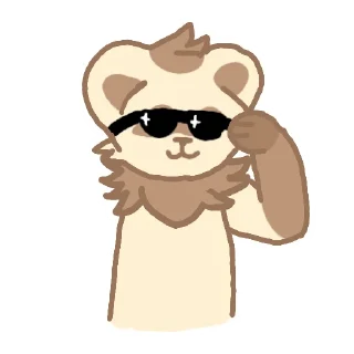 😎 emoji Хорёк по имени Сникерс ( @Anna_Yip ) Telegram sticker 12 of 14