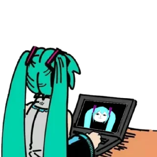 💀 emoji Miku Is Behind You Telegram sticker 12 of 46