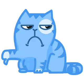 👎 emoji Синiй кiт Telegram sticker 7 of 12