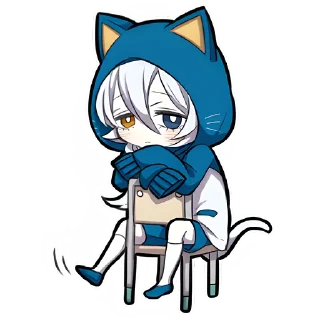 😔 emoji Белый котёнок 2 @Nyasticks Telegram sticker 13 of 41