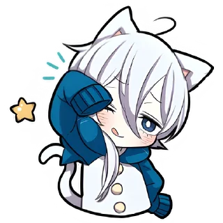 😉 emoji Белый котёнок 2 @Nyasticks Telegram sticker 23 of 41