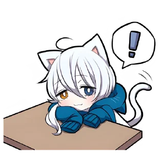 😇 emoji Белый котёнок 2 @Nyasticks Telegram sticker 9 of 41