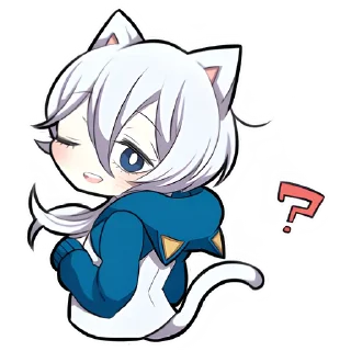 😉 emoji Белый котёнок 3 @Nyasticks Telegram sticker 10 of 41