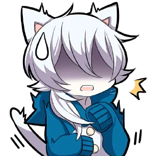 🫣 emoji Белый котёнок 4 @Nyasticks Telegram sticker 9 of 41