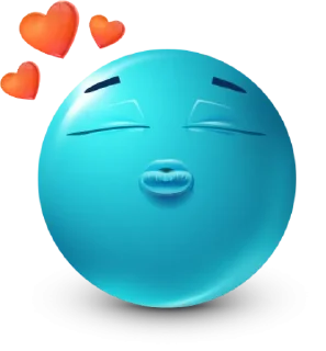 😘 emoji Teal Face Emoji @TgSticker Telegram sticker 11 of 95