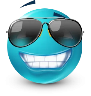 😎 emoji Teal Face Emoji @TgSticker Telegram sticker 17 of 95
