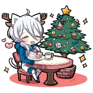 🎄 emoji Белый котёнок ч.3 @nyasticks Telegram sticker 7 of 41