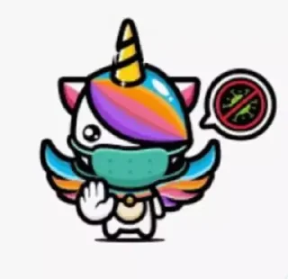 🤒 emoji Единорог-лошадь Telegram sticker 6 of 7