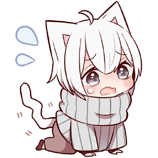 😨 emoji Усталый котёнок 2 @Nyasticks Telegram sticker 9 of 42