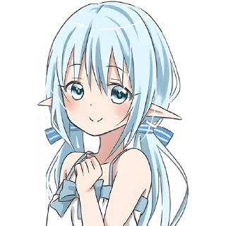 🙂 emoji Голубая эльфийка @Nyasticks Telegram sticker 15 of 33