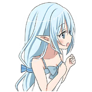 🤨 emoji Голубая эльфийка @Nyasticks Telegram sticker 10 of 33