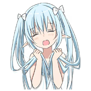 😔 emoji Голубая эльфийка @Nyasticks Telegram sticker 6 of 33