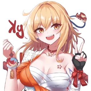 ✌ emoji Genshin salad @peach_artworld Telegram sticker 11 of 37